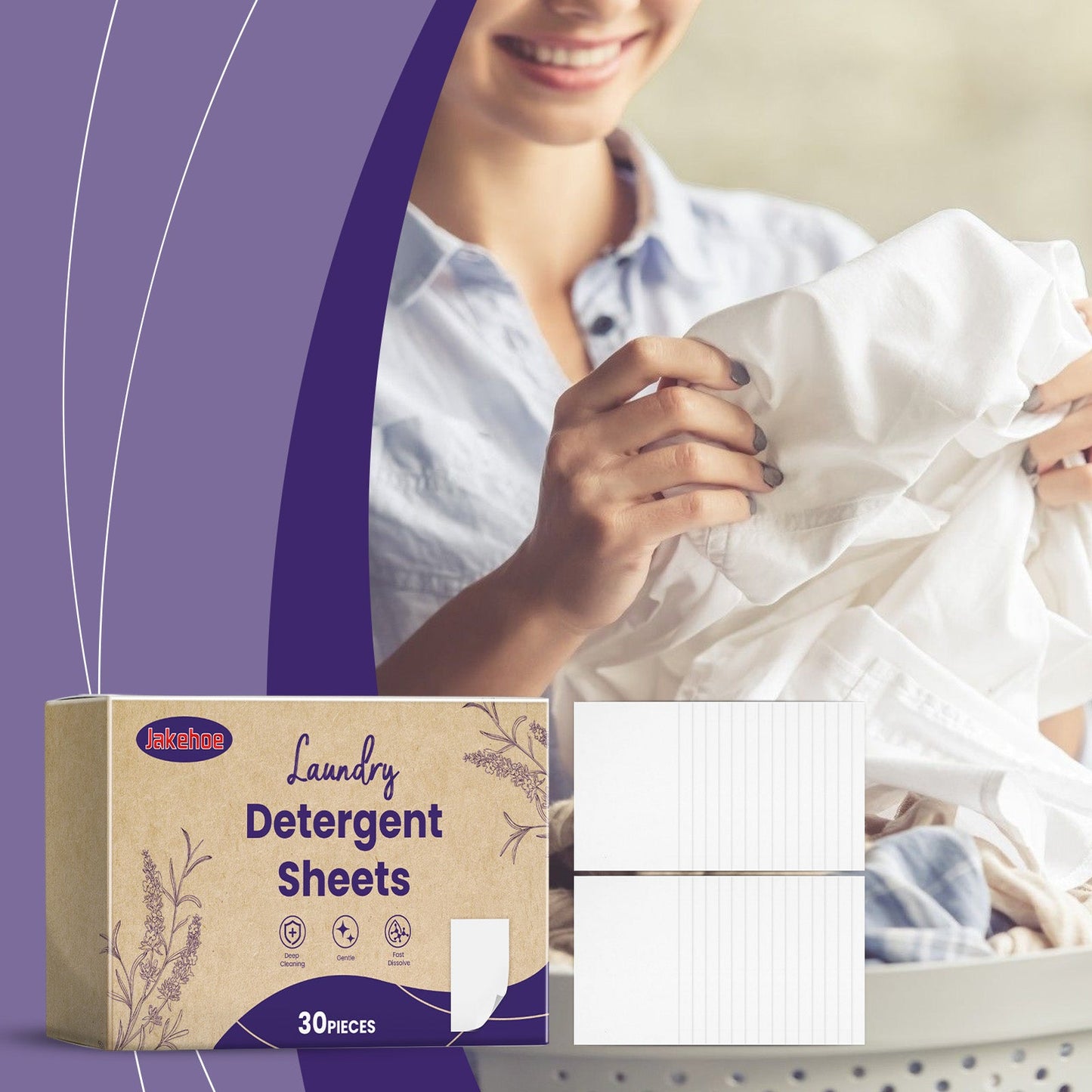 Laundry Detergent Gently Cleans Clothes Decontamination Long-Lasting Fragrance Cleaning Laundry Bubble Paper - Korvel