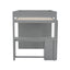 Wood Full Size Loft Bed with Wardrobes and 2-Drawer Desk with Cabinet  Gray - Korvel