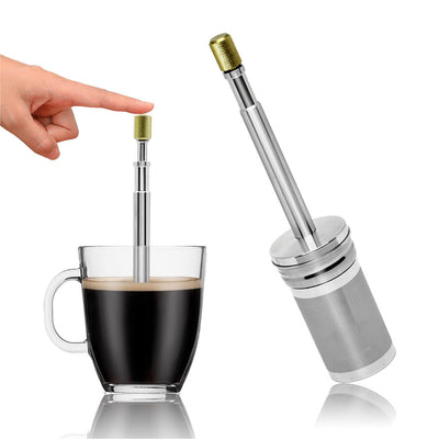 FinalPress Coffee inf Infuser Stainless Steel Filter Coffee Machine Drip Bags Infuser Portable Brewer for Hot Cold Filter Holder - Korvel