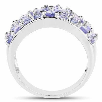 2.52 Carat Genuine Tanzanite Sterling Silver Engagement Ring