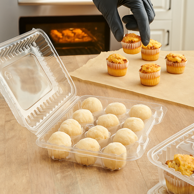 Plastic - 12 Cavity Mini Cupcake Carrier - Korvel
