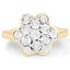 Bague cocktail en diamant plaquée or jaune 14K