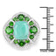 5.49 Carat Genuine Emerald & Diamond .925 Sterling Silver Engagement Ring