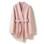 Camel-Wool V-Neck Double-Faced Belted Coat