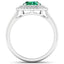 Anillo de Compromiso de Esmeralda Zambiana y Diamante de 1.97 Quilates en Oro Blanco de 14K