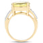 Bague en Topaze Citron et Diamant Plaquée Or Jaune 14K