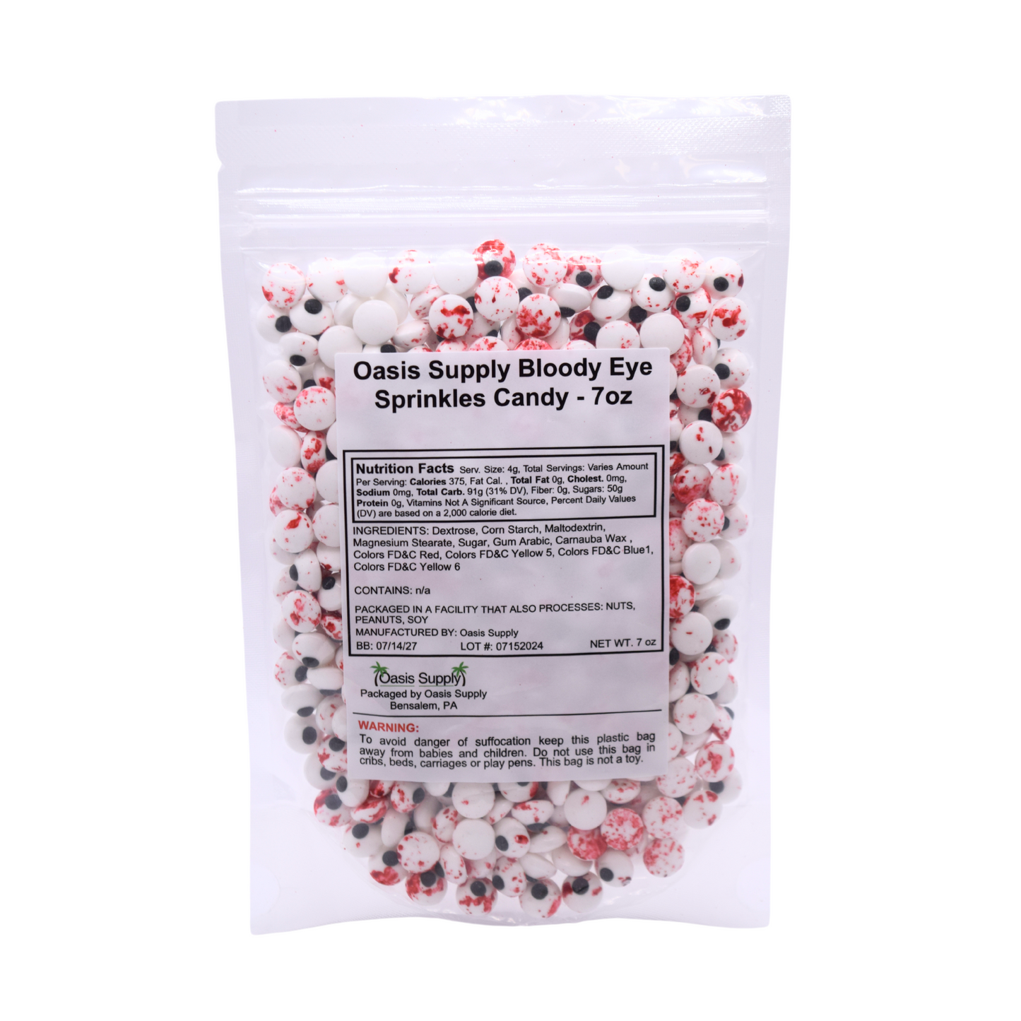 Oasis Supply Halloween Cake Decorating Sprinkles - Big Bloody Eyes, 200g