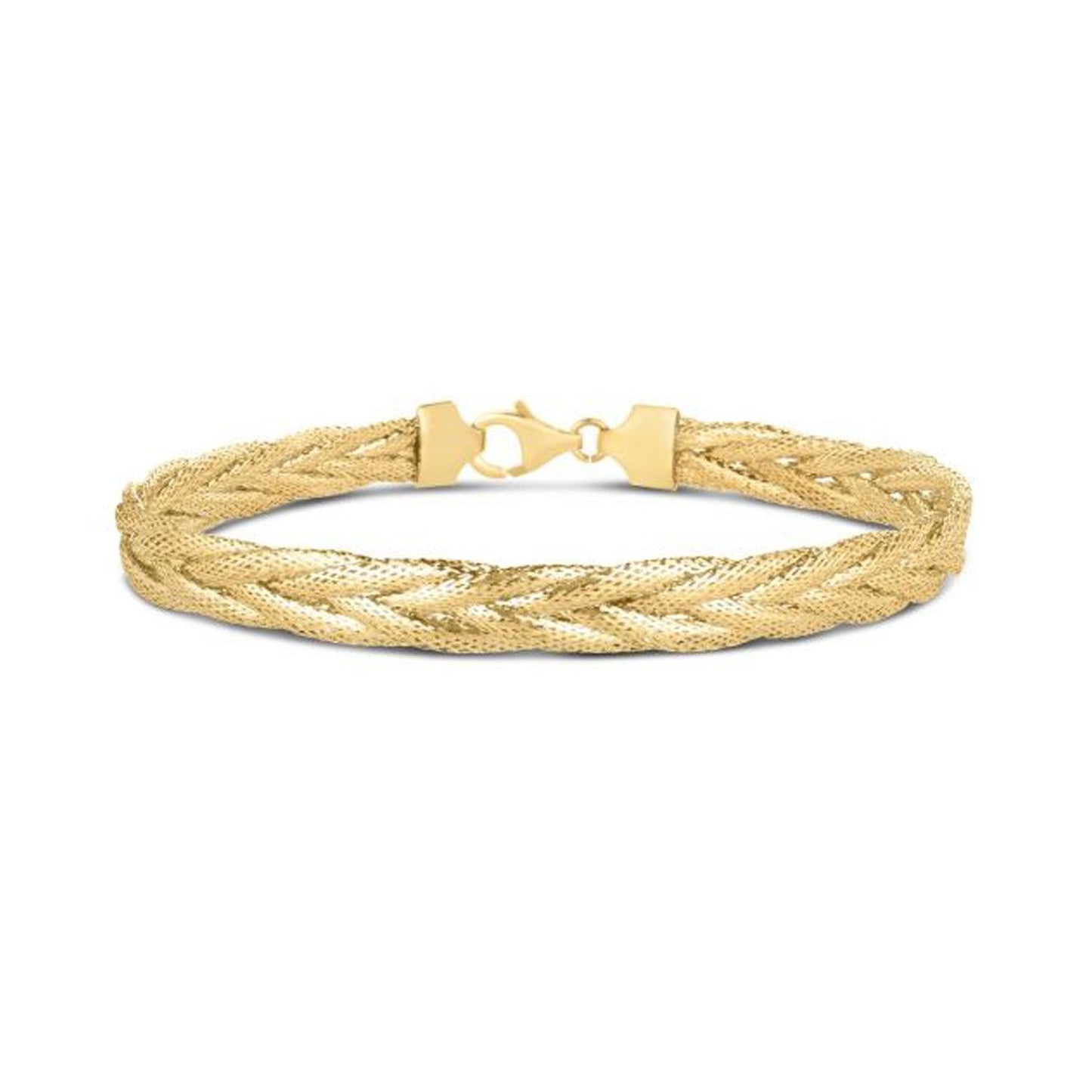 Bracelet tressé en or jaune 14 carats Rapunzel - Accessoire élégant au quotidien