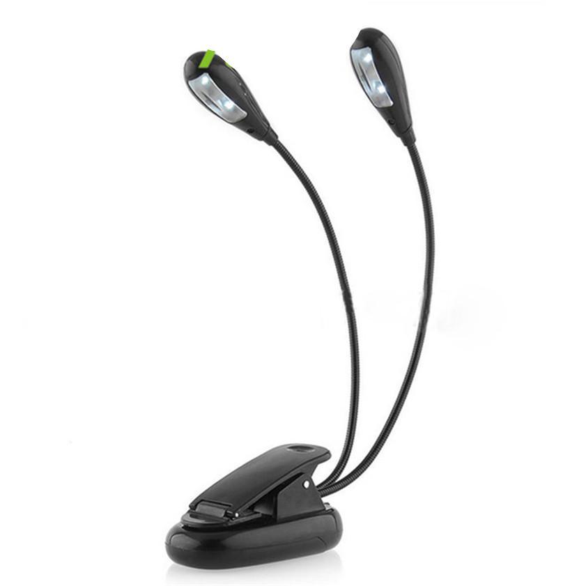 Versatile Dual Gooseneck LED Clip Lamp for Reading & Music Stand - Korvel