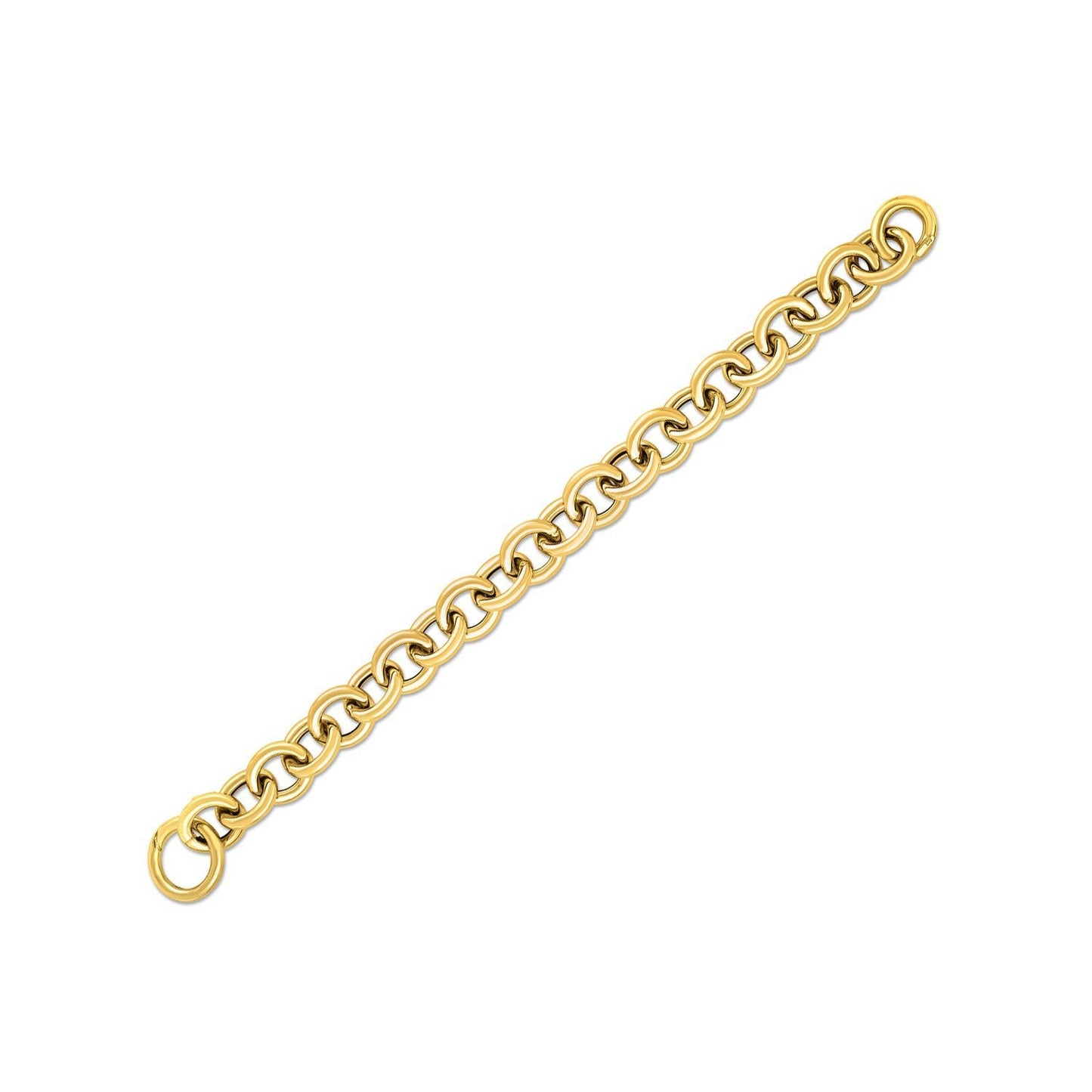 14k Yellow Gold Round Link Bracelet - Elegant Design