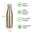Bouteille de sport en acier inoxydable premium - 500ml