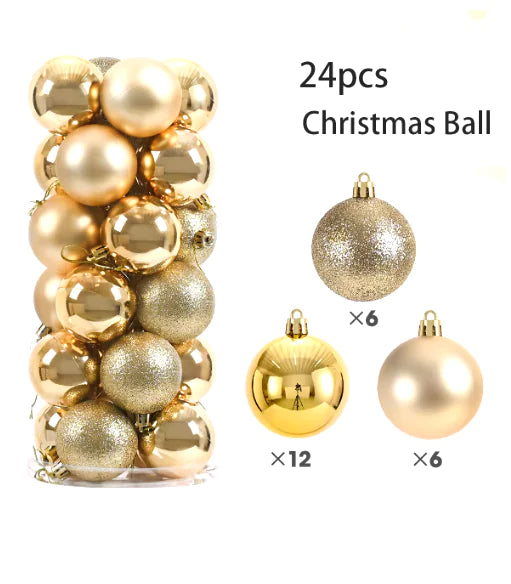Adornos de Árbol de Navidad Elegantes - Set de 24