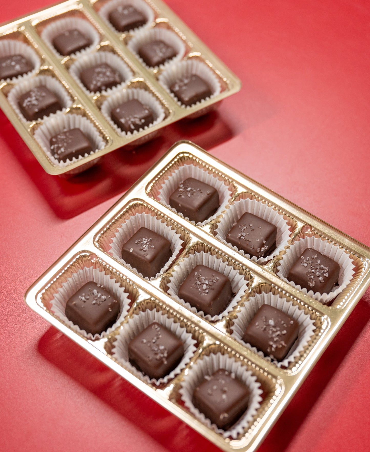 Caja de regalo de caramelos de chocolate y sal marina