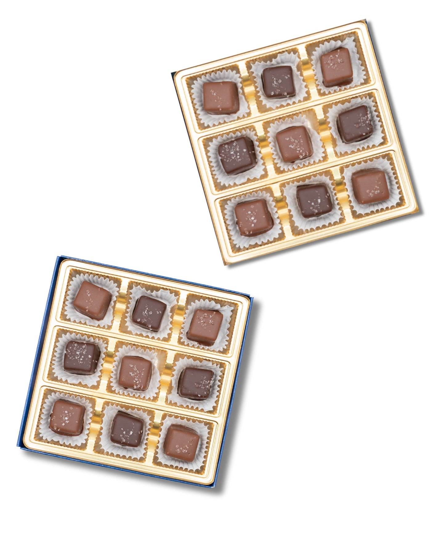 Caja de regalo de caramelos de chocolate y sal marina