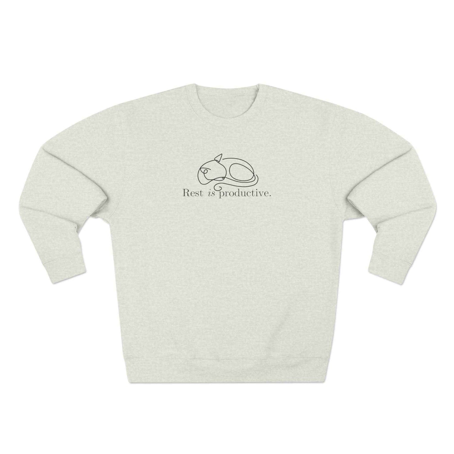 Sudadera Minimalista de Gato 'Descansar es Productivo'