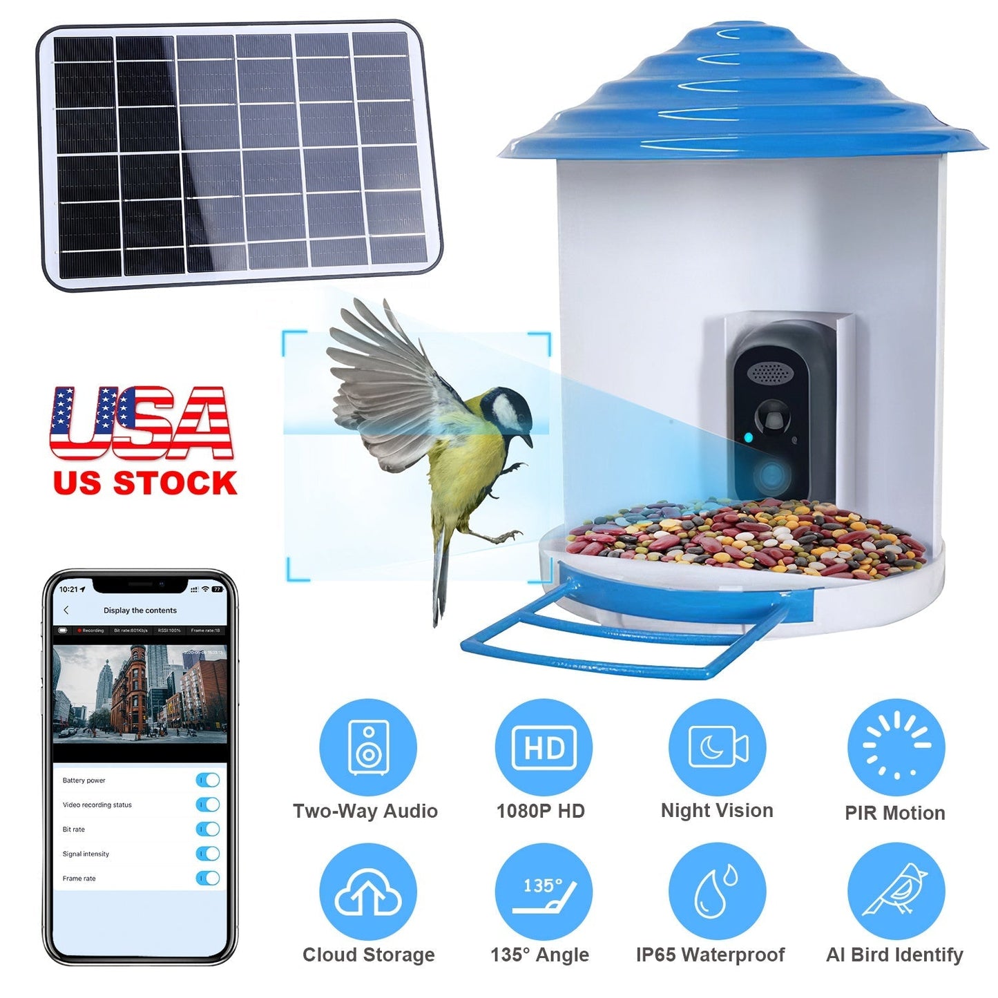 GBruno Smart Bird Feeder with HD Camera