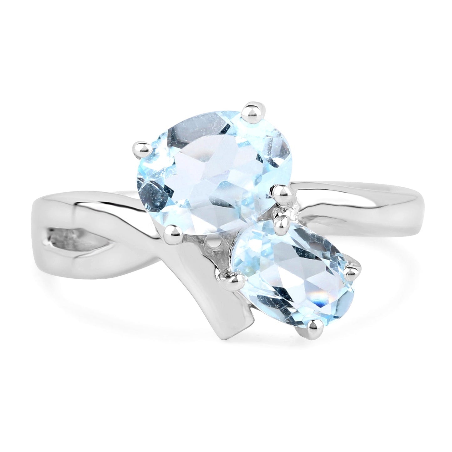 2.55 Carat Genuine Blue Topaz Sterling Silver Ring