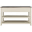 Table Console Rétro avec Étagères Ouvertes - Espresso et Beige