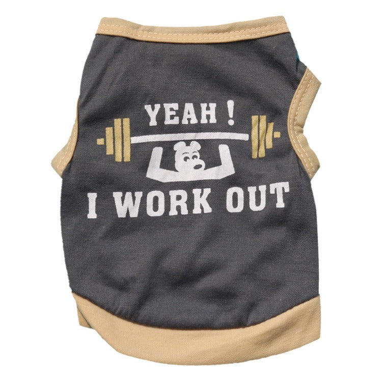 Pet Clothes Dog Clothes Cotton Sweat Weight Lifting Small Dog Pet Vest Spring And Summer - Korvel
