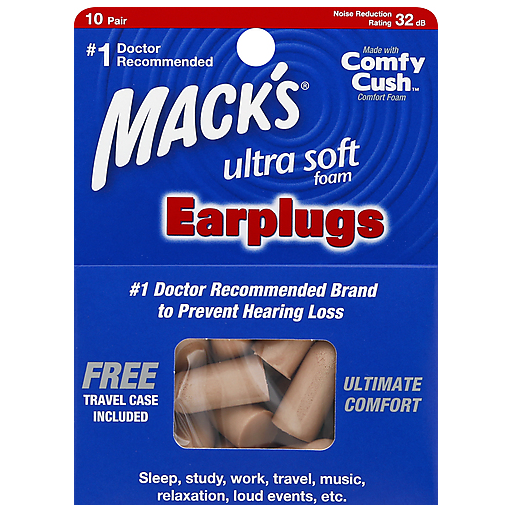 Bouchons d'oreilles en mousse ultra douce de Mack - Pack bonus de 20 paires