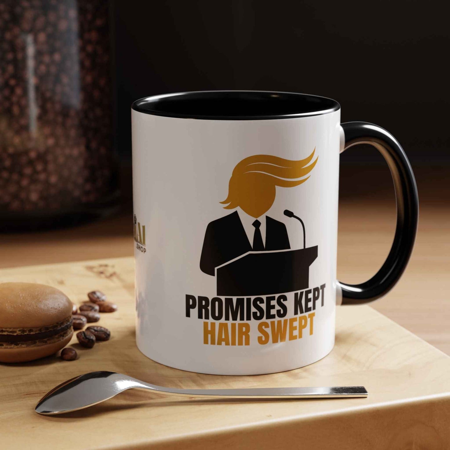 Promises Kept, Hair Swept Two-Tone Coffee Mug