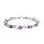 Pulsera de eslabones de infinito de plata esterlina .925 con amatista púrpura y diamantes - 7"