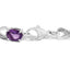 Pulsera de eslabones de infinito de plata esterlina .925 con amatista púrpura y diamantes - 7"