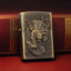 Retro Windproof Kerosene Lighter with Bronze Relief Design