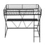 Premium Twin Size Loft Bed with Desk and Guardrails - Black