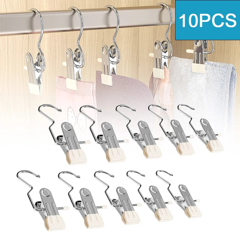 10pcs Premium Stainless Steel Clothespins for Laundry and Organization
