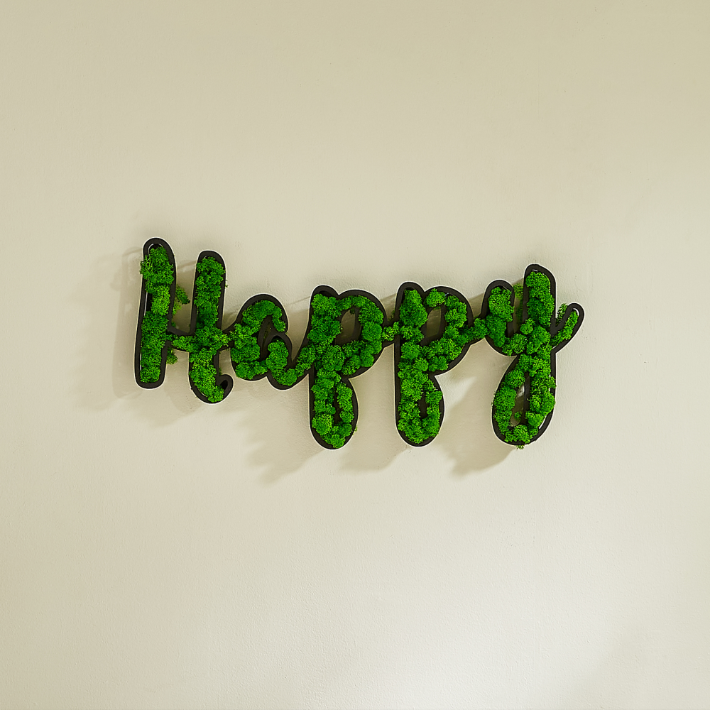 HAPPY Letter Art Moss Wall Decor - Korvel