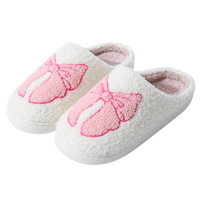 Chaussons en coton avec nœud en cartoon mignon