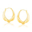 Boucles d'oreilles ovales graduées en or jaune 14 carats avec motif en écaille