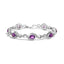 Pulsera de Tenis de Cruz de Amatista y Diamante de Plata Esterlina .925 - 7"