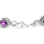 Pulsera de Tenis de Cruz de Amatista y Diamante de Plata Esterlina .925 - 7"