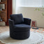 Rotating bucket chair living room comfortable circular sofa chair 360 degree rotating bucket chair armchair (black) - Korvel
