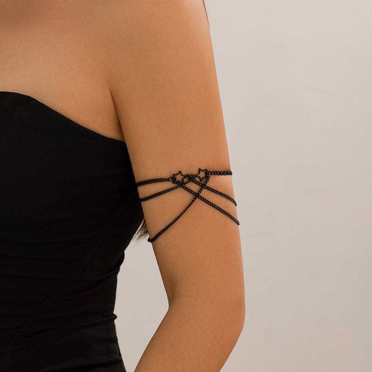 Ethnic style punk adjustable alloy pentagram cross Leg Chain - Korvel