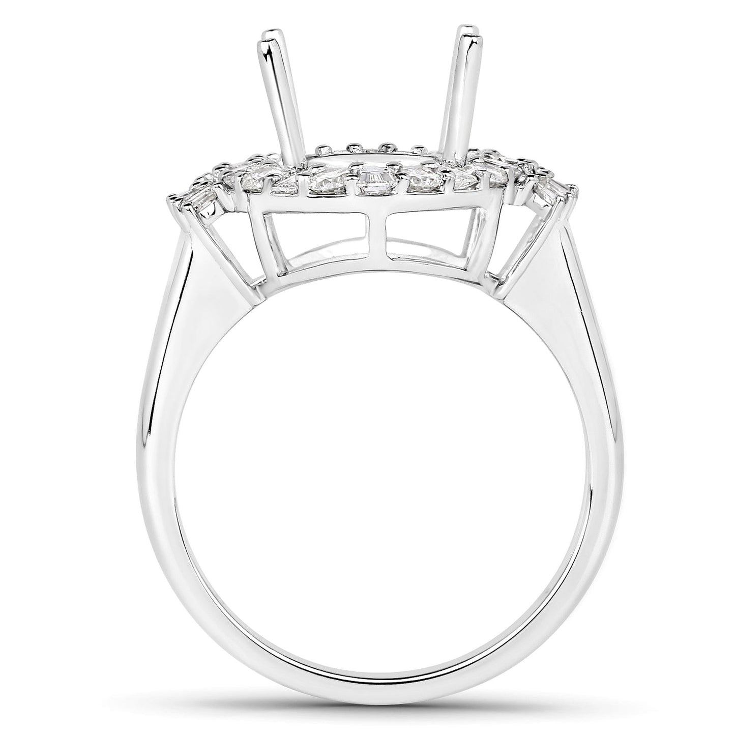 Anillo de Compromiso Semi Montura de Diamante Blanco de 0.83 Quilates en Oro Blanco de 14K
