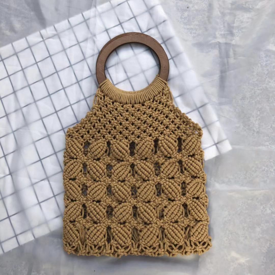 Handmade Rope Straw Beach Bag for Stylish Getaways