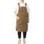 Long heavy-duty canvas tool apron, carpenter apron, carpenter 16 ounces, fully adjustable, no need for waxing - Korvel