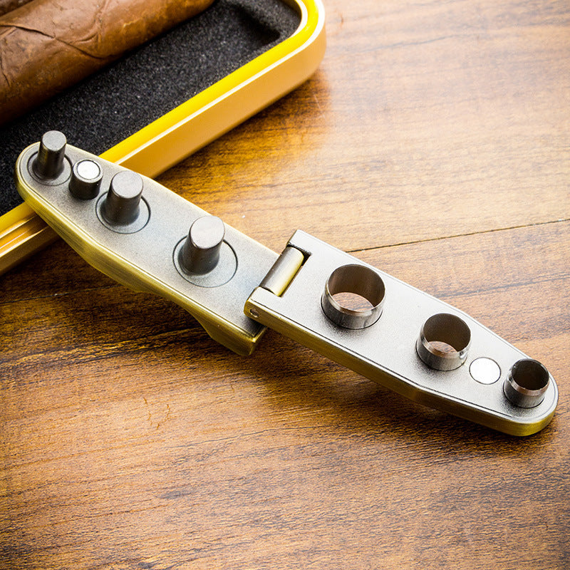 Cigar Opener Multi functional Opener Cigarette Holder Design Portable Cigar Drill Box - Korvel