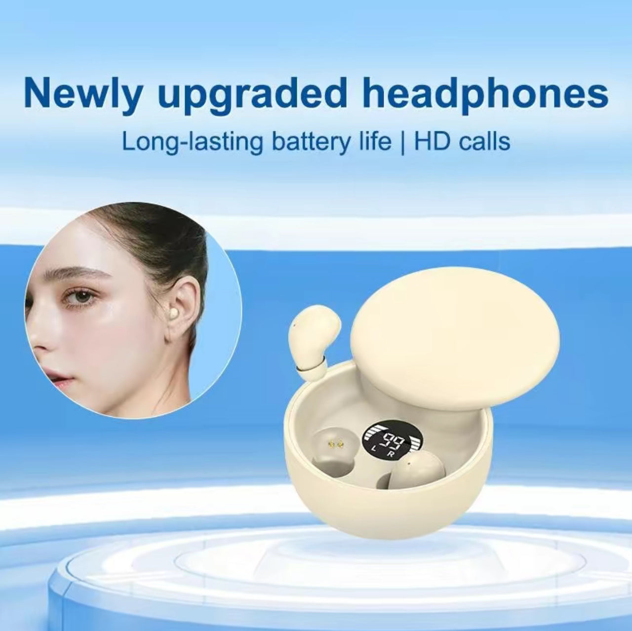 Auriculares Mini EchoDotz - Auriculares Bluetooth 5.4 Ultra-Ligeros