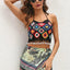 Geometric Halter Neck Swim Top - Korvel