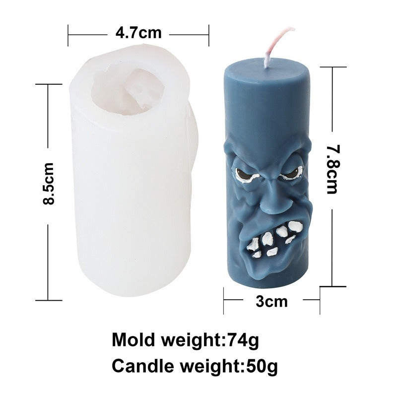 Molde de Silicona para Velas de Expresión Divertida - Caras Felices y Enfadadas
