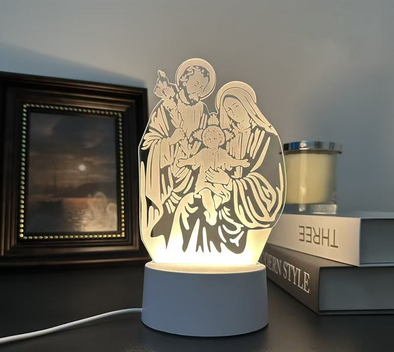 Acrylic 3D Night Light Creative Gift Bedroom Bedhead Atmosphere Plug in Small Desk Lamp - Korvel