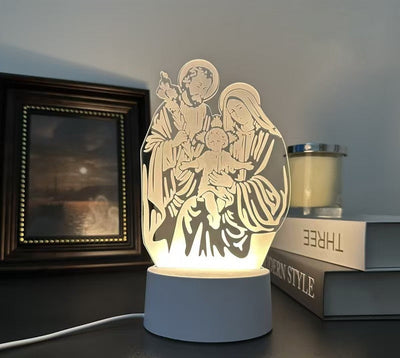 Acrylic 3D Night Light Creative Gift Bedroom Bedhead Atmosphere Plug in Small Desk Lamp - Korvel