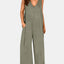 V-Neck Wide Strap Jumpsuit