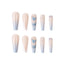 Ins Net Red With The Same Blue Butterfly Point Drill V-Shaped French Style Personality Trend Wearing Manicure Nail Patch - Korvel