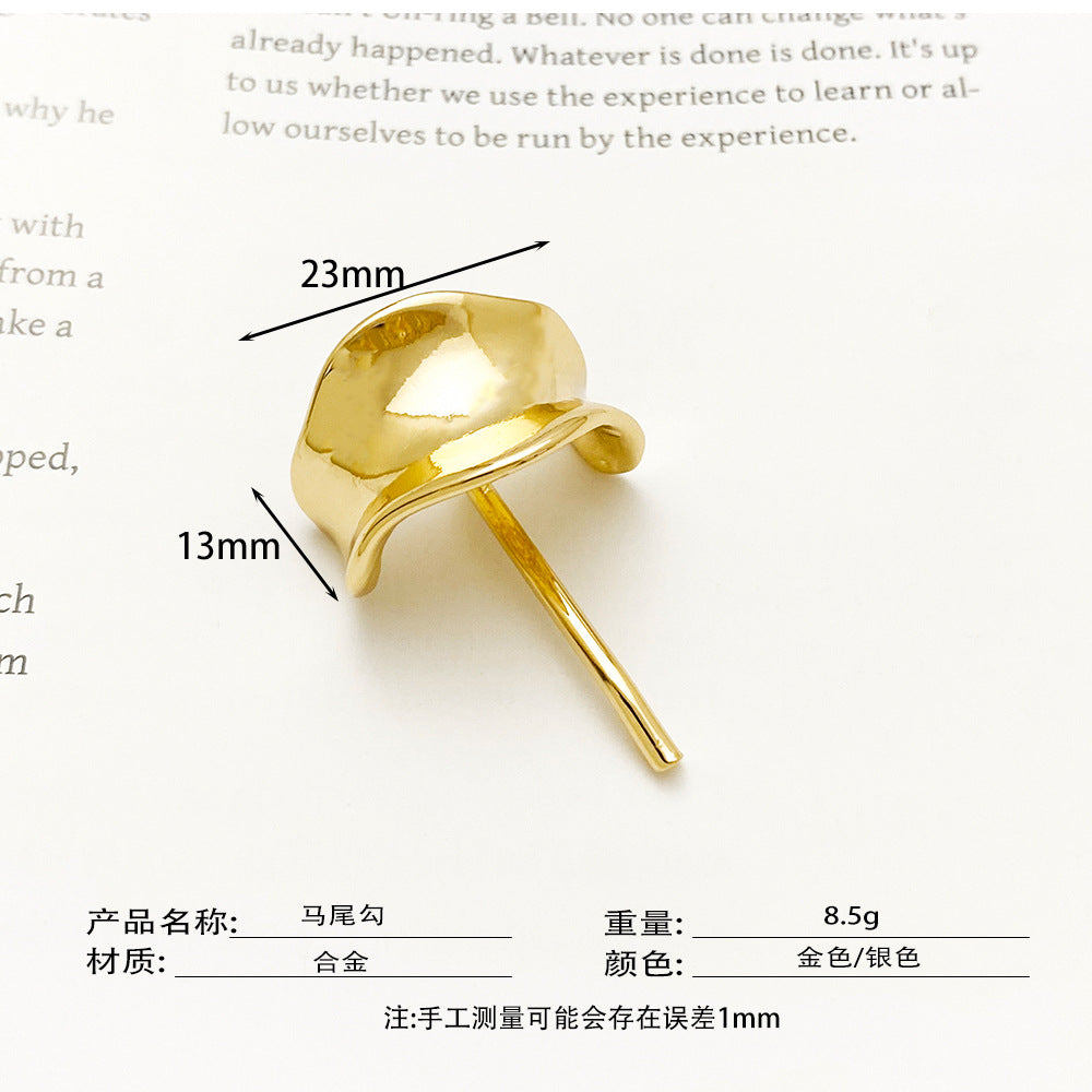 Japanese and Korean headdress accessories hairpins fashionable and simple small fresh ponytail hairpins for girls metal high-grade hair hooks and hair buckles - Korvel