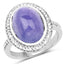 8.26 Carat Genuine Tanzanite & White Topaz Sterling Silver Ring